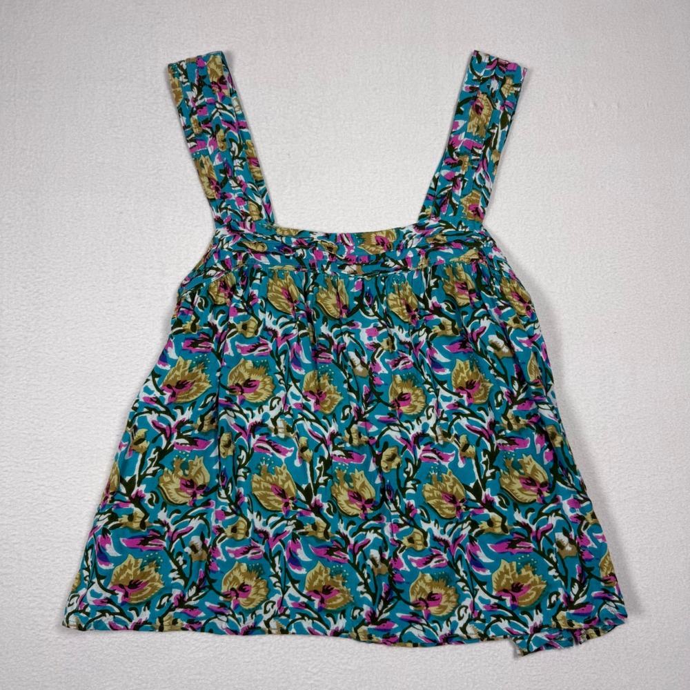 Floral Print Sleeveless Women's Tank Top - Teal